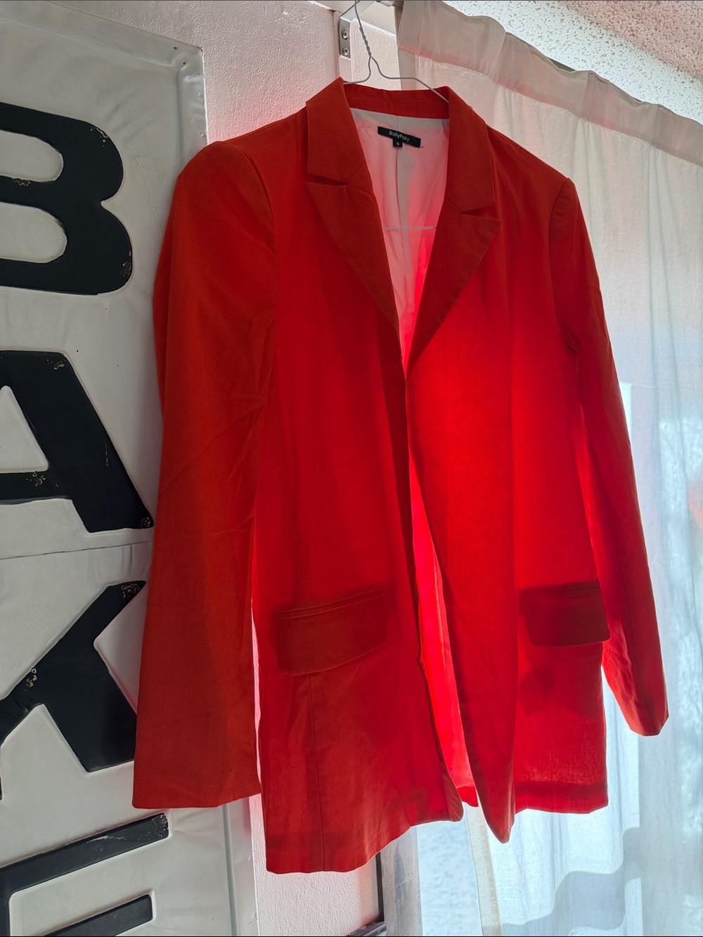 Red Women's Blazer Jacket - Classic Tailored Coat